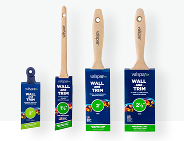Valspar wall and trim brushes.